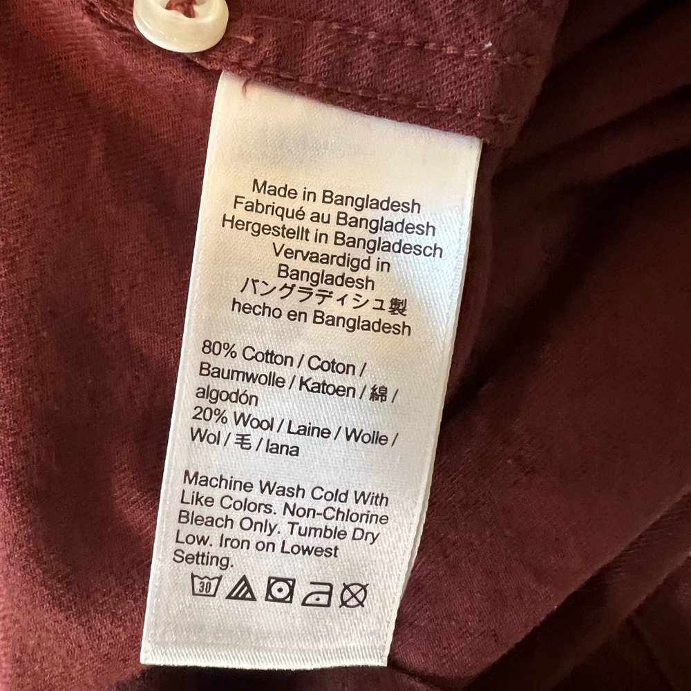 Cotton/ Wool long sleeve camp collar shirt from JCrew! - Picture 4 of 5